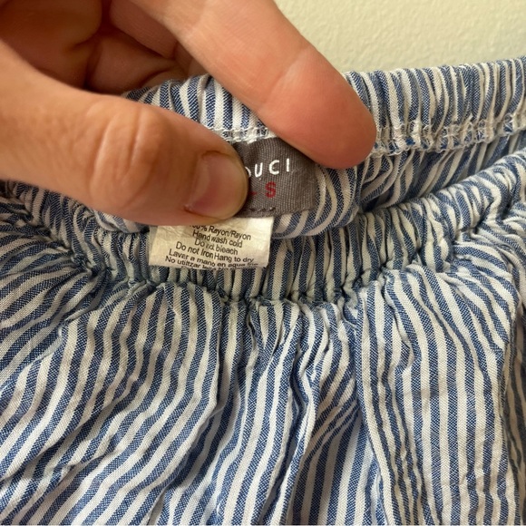 Sans Souci Striped Ruffle Maxi Dress Small Off Shoulder Coastal Boho Cottagecore - Picture 5 of 11